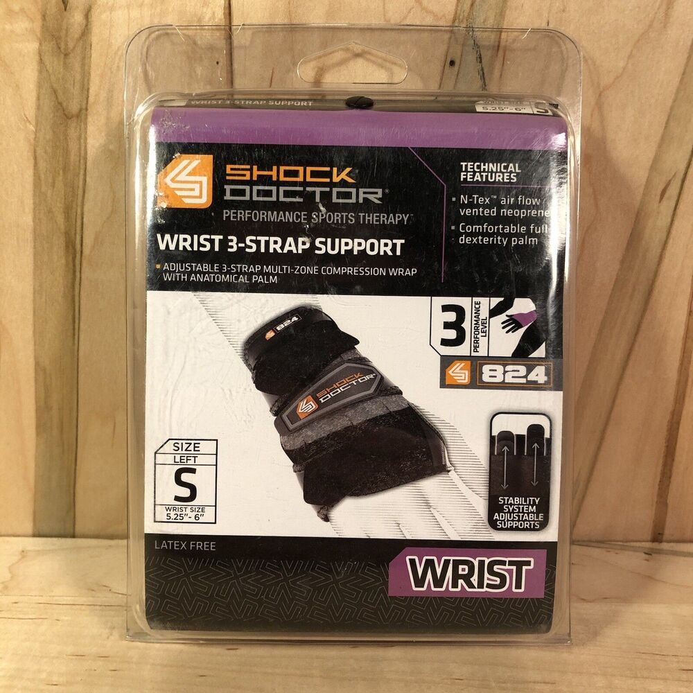 Shock Doctor Wrist 3-Strap Support - Performance Level 3: Left Size S - 824